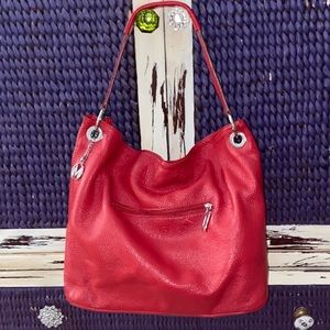 Mangotti cherry red genuine leather handbag